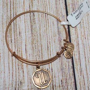 New Alex and Ani Gold Letter U Bracelet